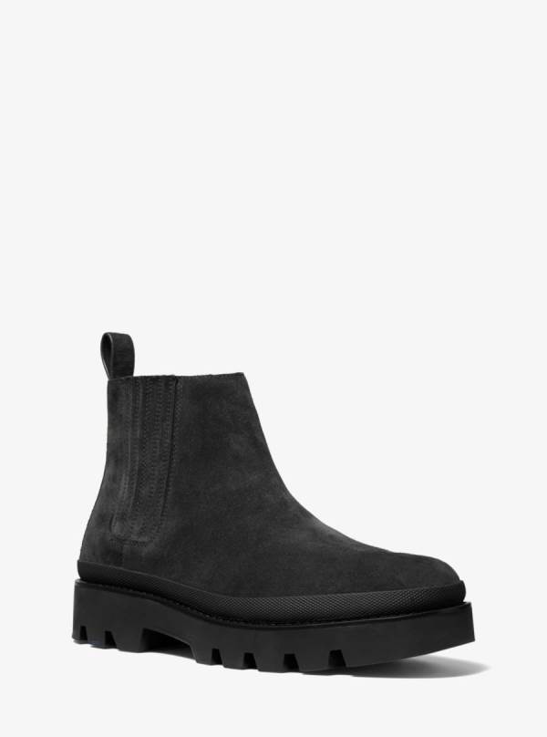 Panske Clenkove Cizmy Michael Kors Lewis Suede Čierne - Topanky Michael Kors Nejlevnejsi | CXDKB-6405